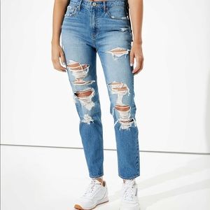 AEO SLIM 90s BOYFRIEND HI RISE TAPERED HEM JEAN 18R EUC